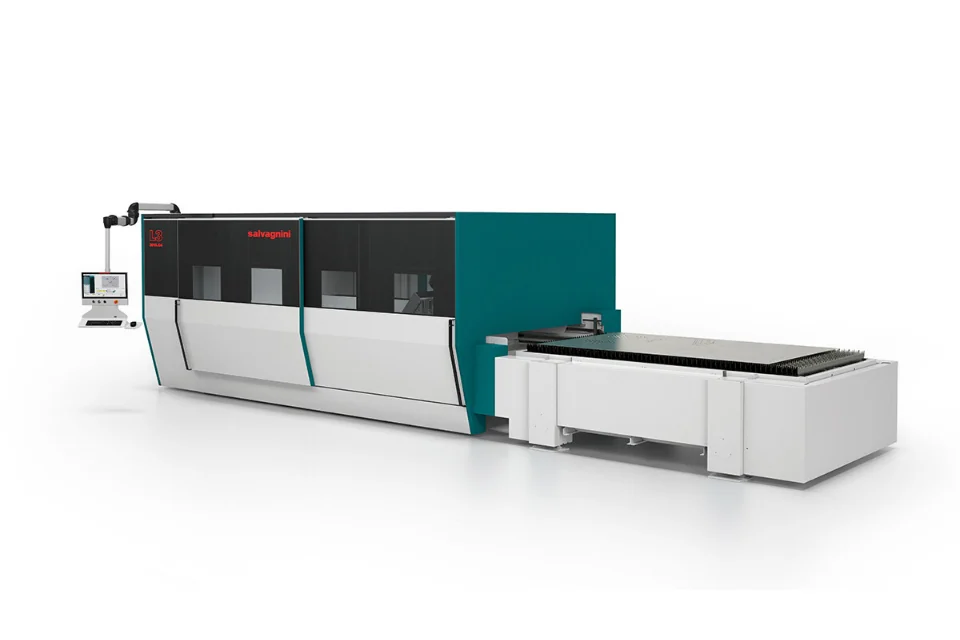 Salvagnini L3.G4 fiber laser cutting system with CPE pallet changer